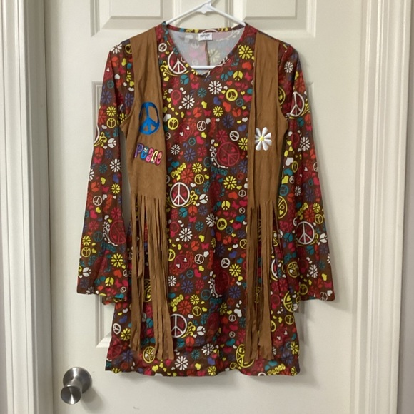 Spirit Peace and Love Hippie Costume with Fringe Women’s XSmall - Picture 4 of 5